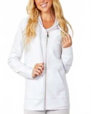 NEW FRENCH KYSS classic zip-up hoodie jacket in white